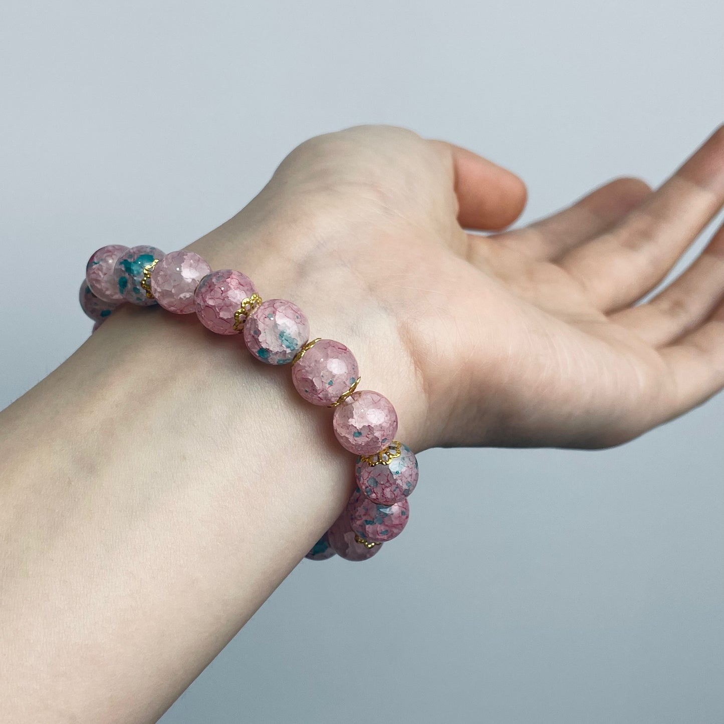 数量限定「AF201」Sakuraーみゆちやん手作りブレスレットー高品質ガラスビーズ&メタル