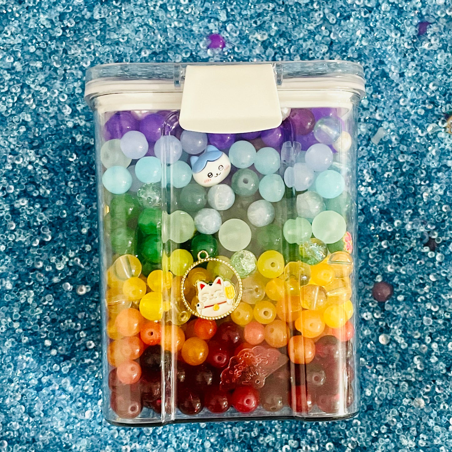 <限定>NEW·レインボーのボトル-ガラスビーズ&デコパーツ&メータル